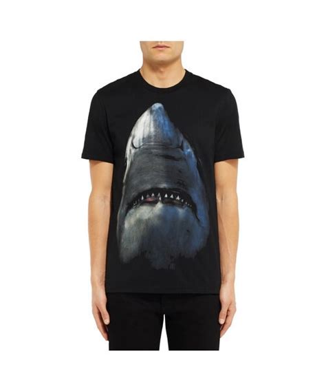 givenchy cuban-fit shark-print cotton-jersey t-shirt|Shark printed t.